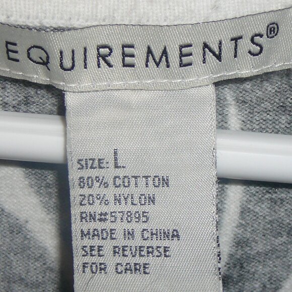 Womans Large Black & White Floral Light Feel Knit Stretch Blouse by Requirements - Picture 2 of 3